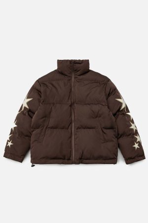 Concert Outfit Star Letter Embroidery Winter Coat