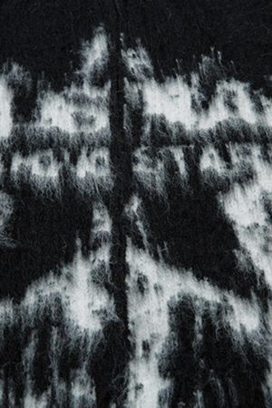 Concert Outfit Star Mohair Fuzzy Hooded Zip Up Sweater