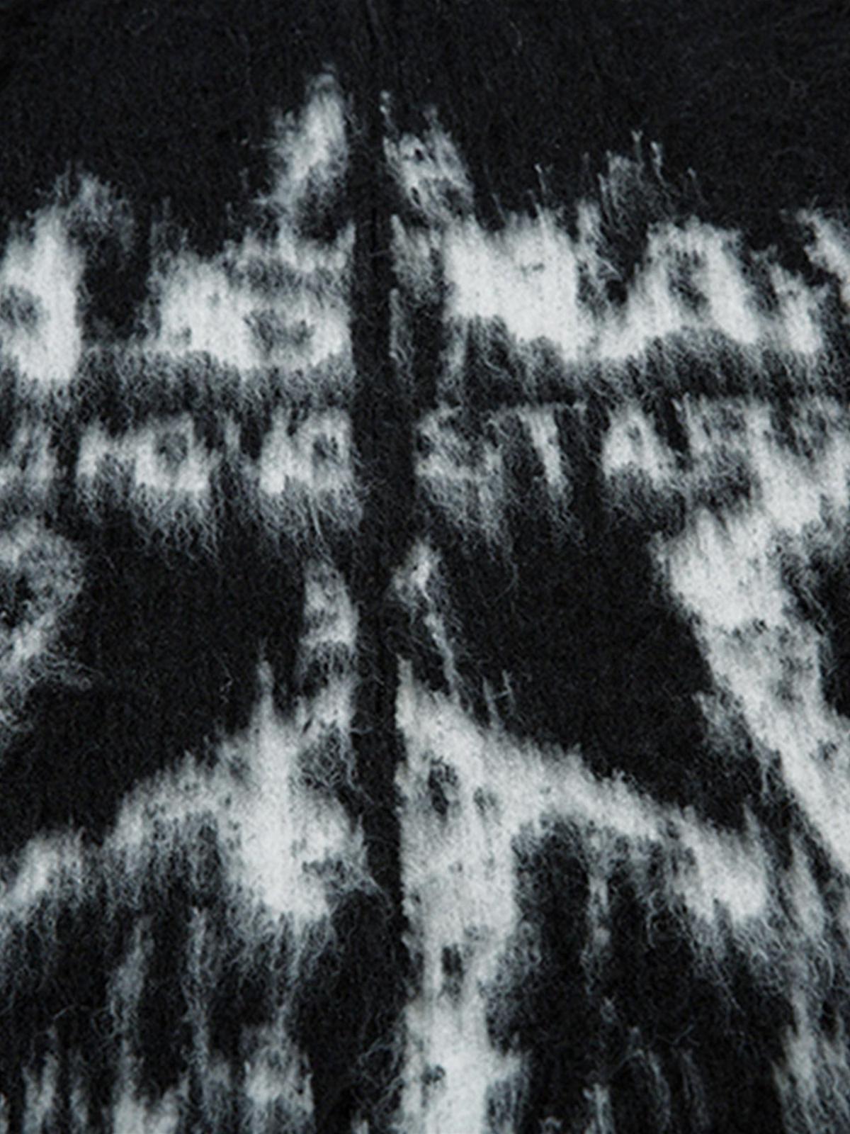 Concert Outfit Star Mohair Fuzzy Hooded Zip Up Sweater Concert Outfit Star Mohair Fuzzy Hooded Zip Up Sweater