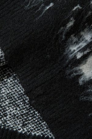 Concert Outfit Star Mohair Fuzzy Hooded Zip Up Sweater