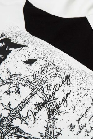 Concert Outfit Star Necklace Cross Graphic Long Sleeve T-Shirt