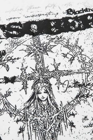 Concert Outfit Star Necklace Cross Graphic Long Sleeve T-Shirt