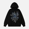 Concert Outfit Star Patch Embroidered Hooded Fleece Sweatshirt