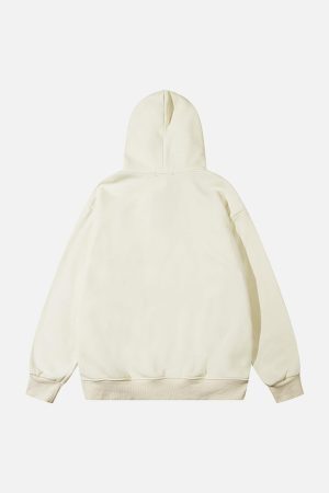 Concert Outfit Star Patch Embroidered Hooded Fleece Sweatshirt