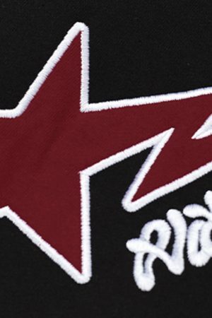 Concert Outfit Star Patchwork Half-Zip Hoodie