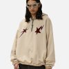Concert Outfit Star Patchwork Half-Zip Hoodie