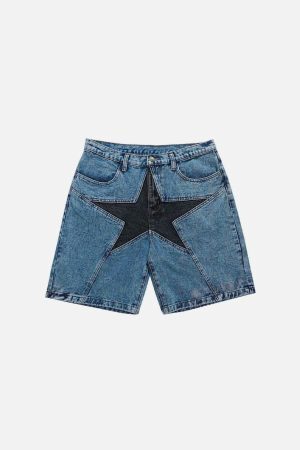 Concert Outfit Star Patchwork Jorts