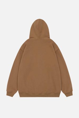 Concert Outfit Star Print Fleece Zip Hoodie