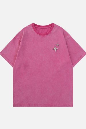 Concert Outfit Star Print Washed Tee