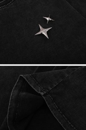 Concert Outfit Star Print Washed Tee