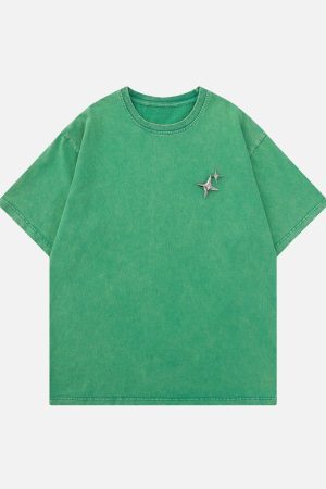 Concert Outfit Star Print Washed Tee