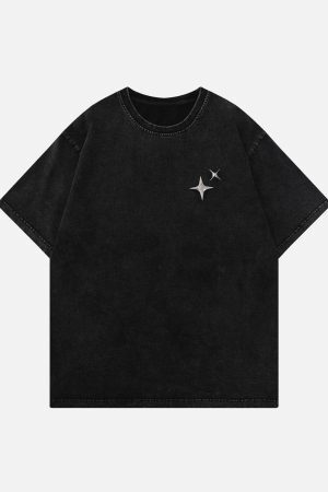 Concert Outfit Star Print Washed Tee