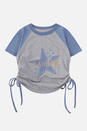 Concert Outfit Star Printing Drawstring Tee