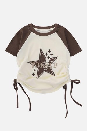 Concert Outfit Star Printing Drawstring Tee
