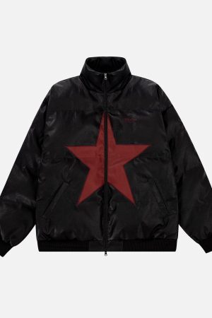 Concert Outfit Star PU Winter Coat