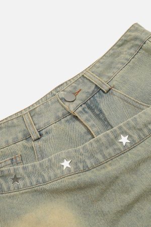 Concert Outfit Star Rivet Leg Sleeves Jorts