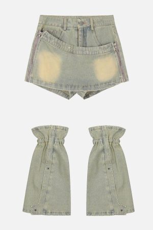 Concert Outfit Star Rivet Leg Sleeves Jorts