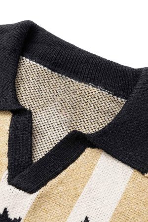 Concert Outfit Star Rugby Striped Sweater