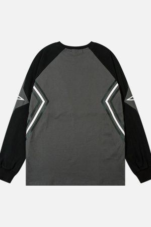 Concert Outfit Star Stitched Studded Long Sleeve T-Shirt