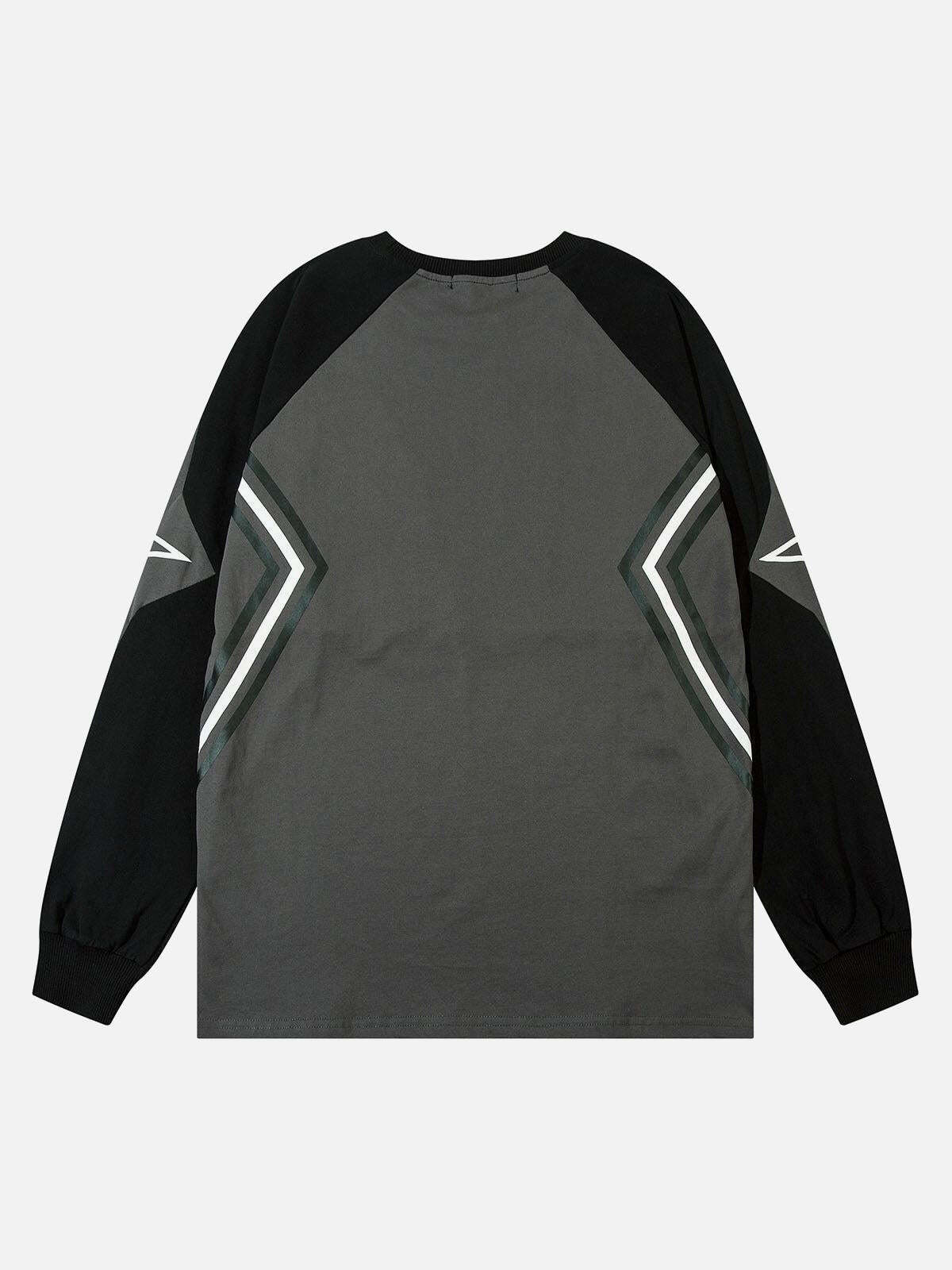 Concert Outfit Star Stitched Studded Long Sleeve T-Shirt Concert Outfit Star Stitched Studded Long Sleeve T-Shirt