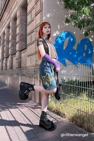 Concert Outfit Star Tassel Patch Gradient Jorts