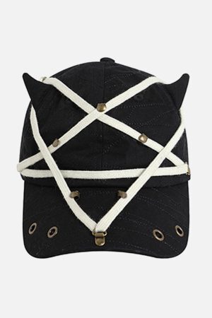 Concert Outfit Star Washed Denim Baseball Cap