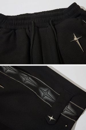 Concert Outfit Star Zip Up Shorts