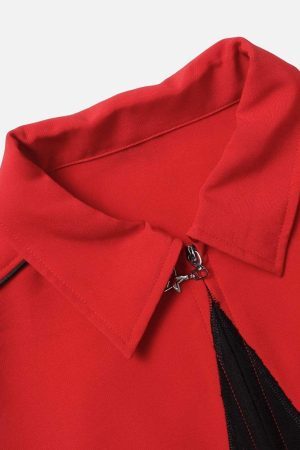 Concert Outfit Star Zipper Design Shirt