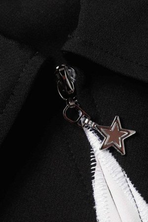 Concert Outfit Star Zipper Design Shirt