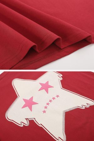 Concert Outfit Stars Flocked Graphic Tee