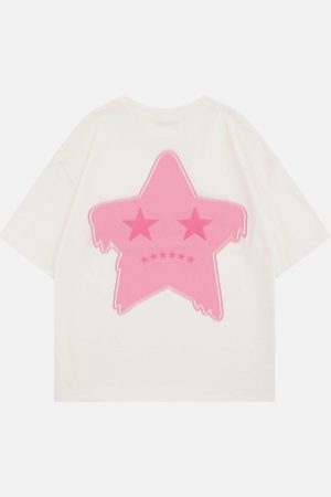 Concert Outfit Stars Flocked Graphic Tee