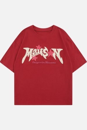 Concert Outfit Stars Flocked Graphic Tee