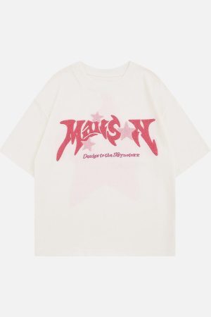 Concert Outfit Stars Flocked Graphic Tee