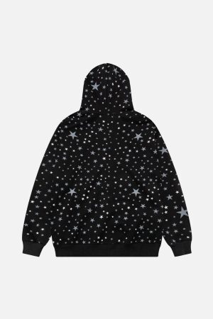 Concert Outfit Stars Full Print Zip-Up Hoodie