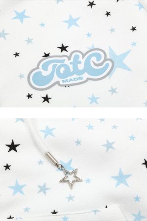 Concert Outfit Stars Full Print Zip-Up Hoodie