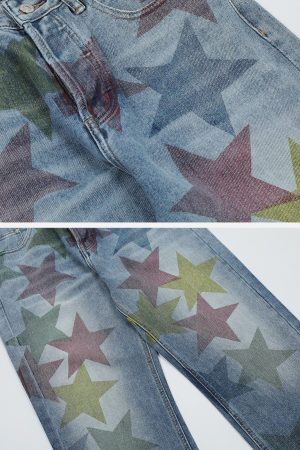 Concert Outfit Stars Print Jeans
