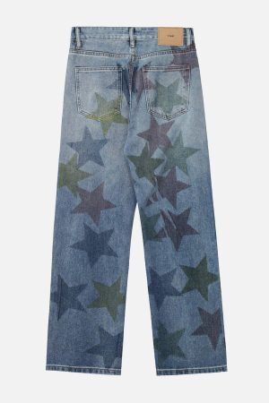 Concert Outfit Stars Print Jeans