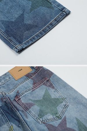 Concert Outfit Stars Print Jeans