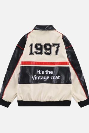 Concert Outfit Stitching Color Motorcycle Jacket