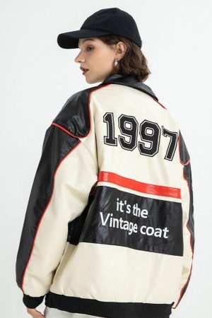 Concert Outfit Stitching Color Motorcycle Jacket