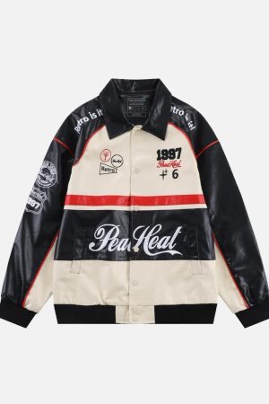 Concert Outfit Stitching Color Motorcycle Jacket