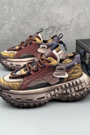 Concert Outfit Stitching Letter Tire Sole Platform Sneakers