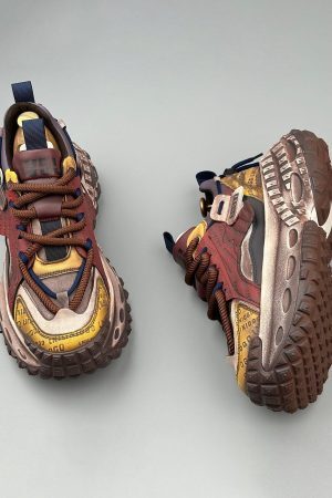 Concert Outfit Stitching Letter Tire Sole Platform Sneakers