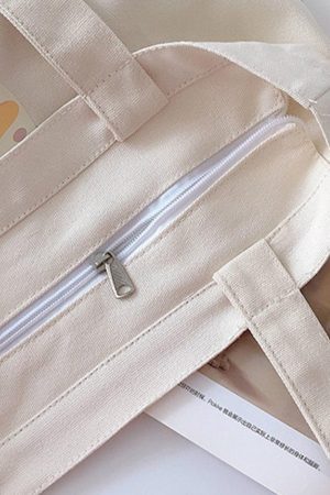 Concert Outfit Straw Hat Duck Canvas Bag