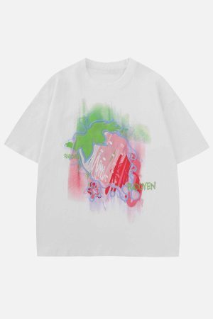 Concert Outfit Strawberry Embroidery Tee