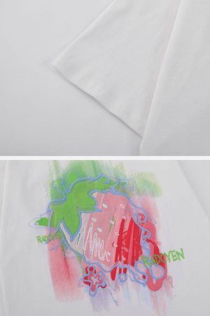 Concert Outfit Strawberry Embroidery Tee