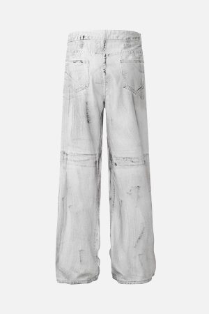 Concert Outfit Street Batik Deconstructed Split Jeans