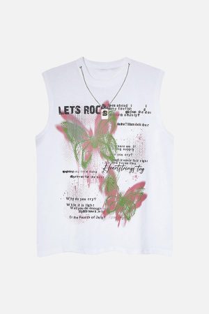 Concert Outfit Street Butterfly Graphic Tank Top