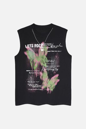 Concert Outfit Street Butterfly Graphic Tank Top