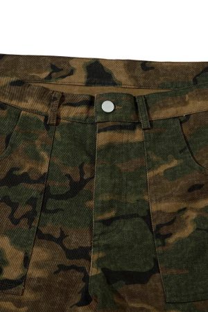 Concert Outfit Street Camouflage Multi Pocket Cargo Pants